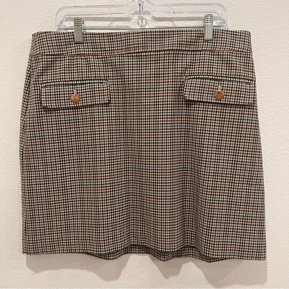 Loft women’s plaid mini skirt size 14 academia preppy office school casual chic